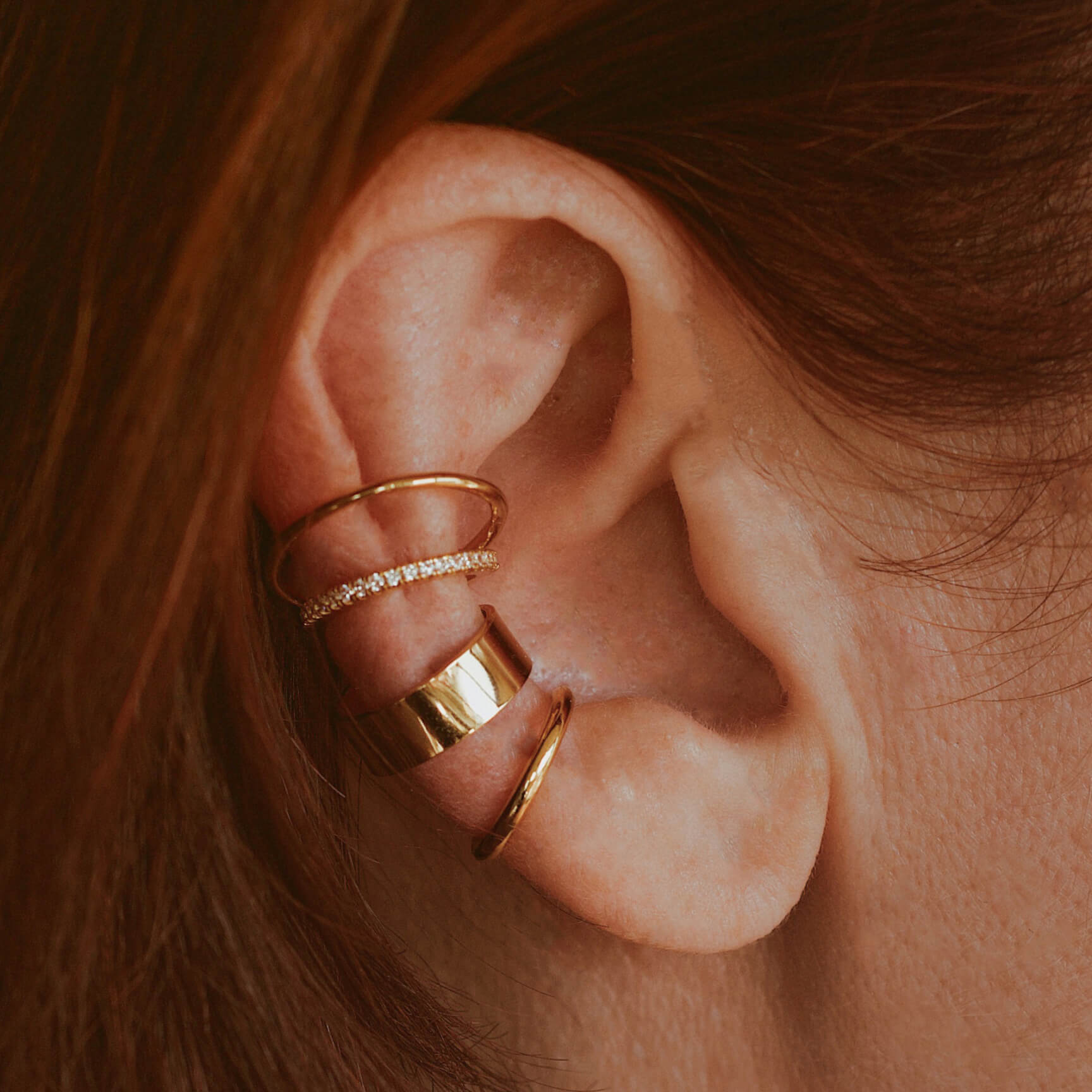 Eternity Echo Ear Cuff on model