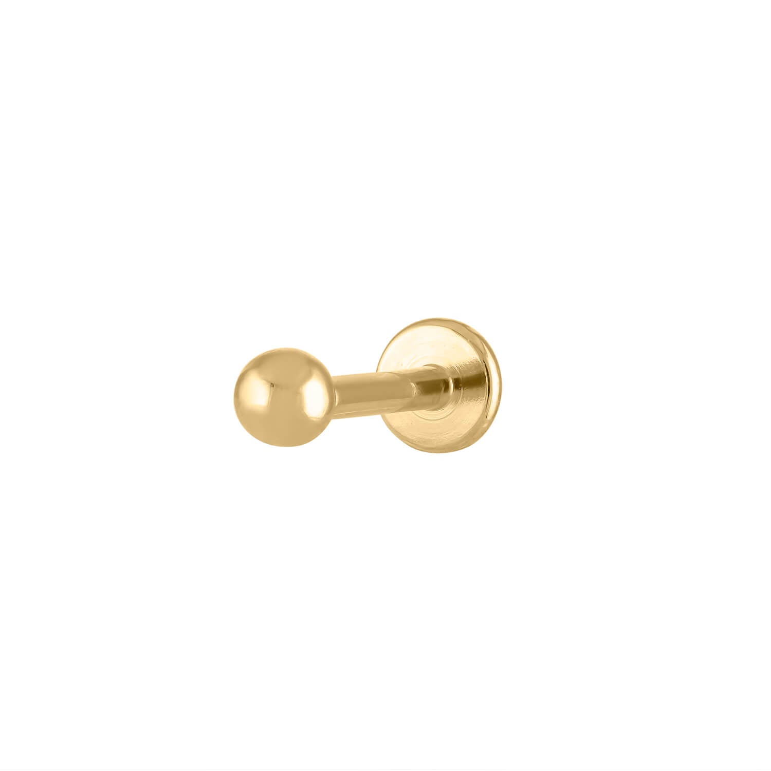 Little Sphere Threaded Flat Back Earring in Gold