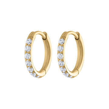 Mini Eternity Hoop Earrings in Titanium (Gold)