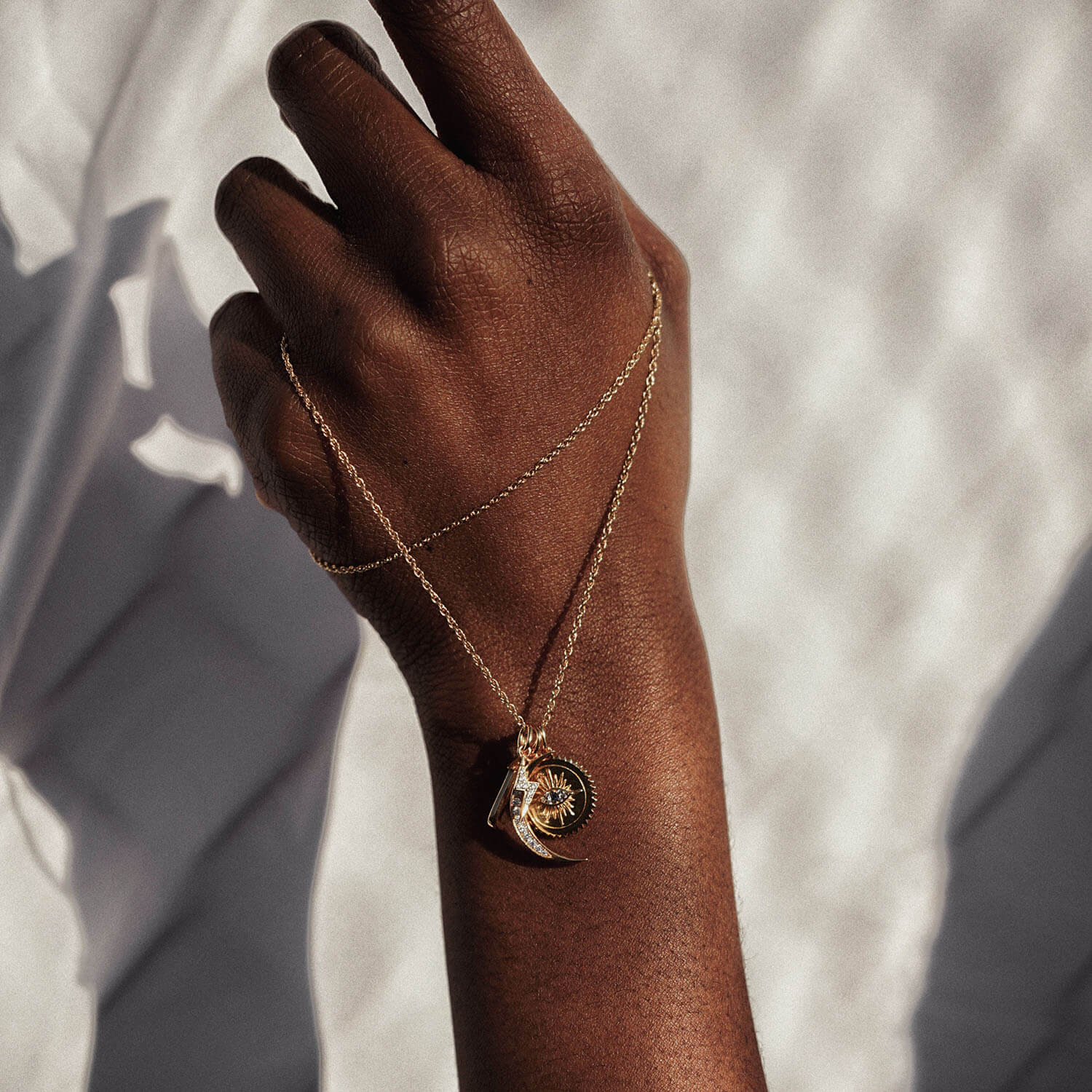 Mini Pave Lightning Charm (Gold Vermeil) on model