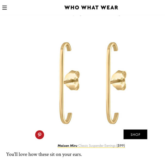 Classic Suspender Earrings on WhoWhatWear