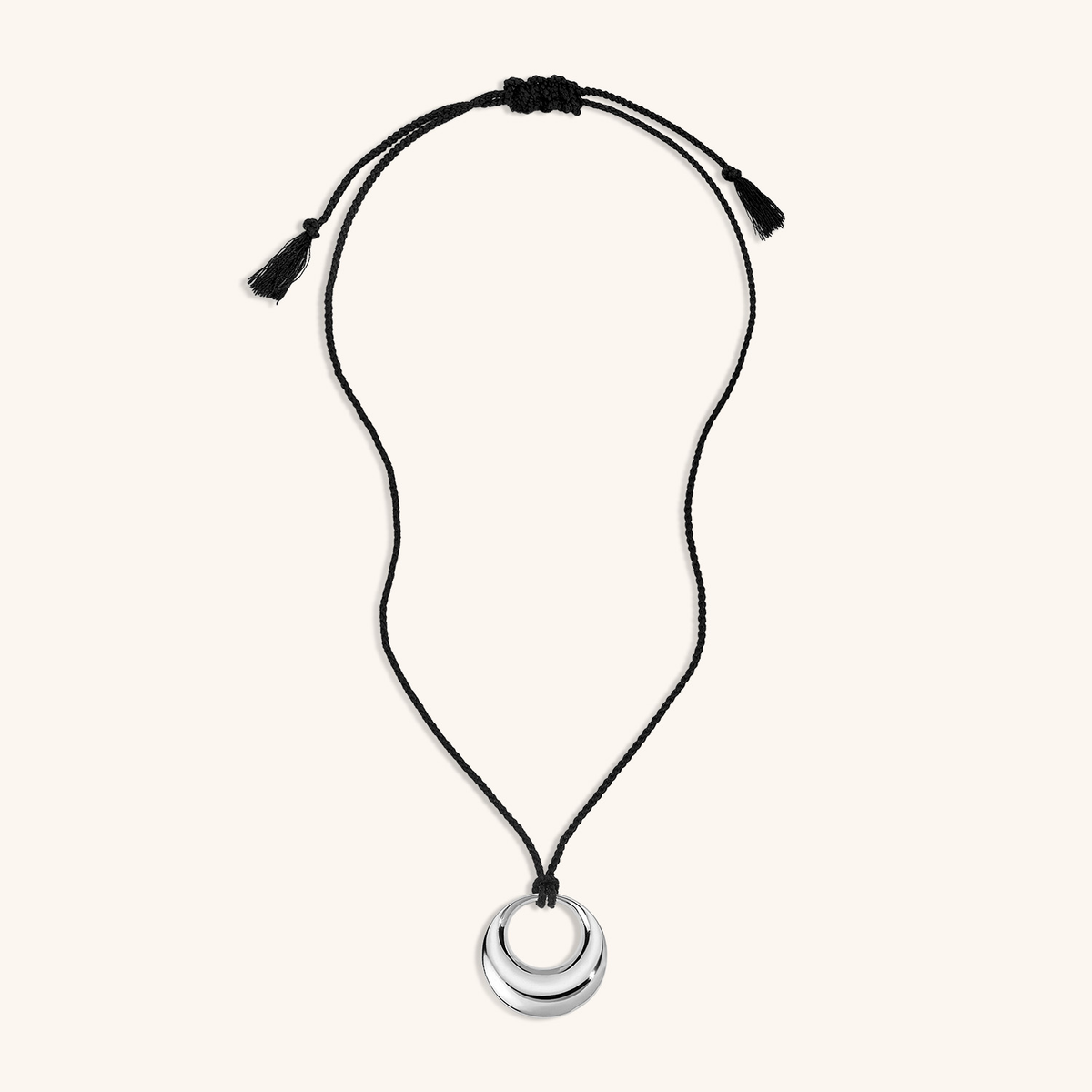 Equilibrium Fine Pendant Necklace - Front in Sterling Silver 