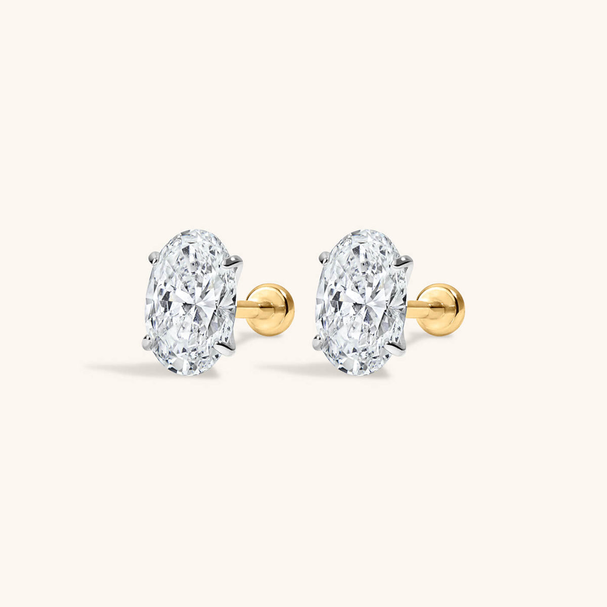 Oval Lab Grown Diamond Nap Earrings