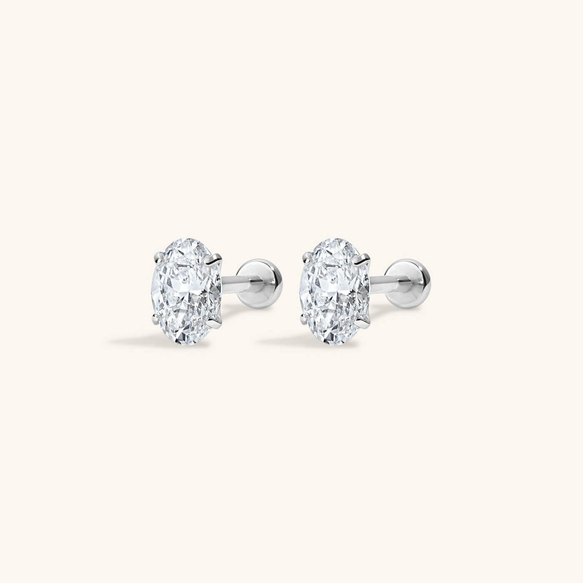 Oval Lab Grown Diamond Nap Earrings
