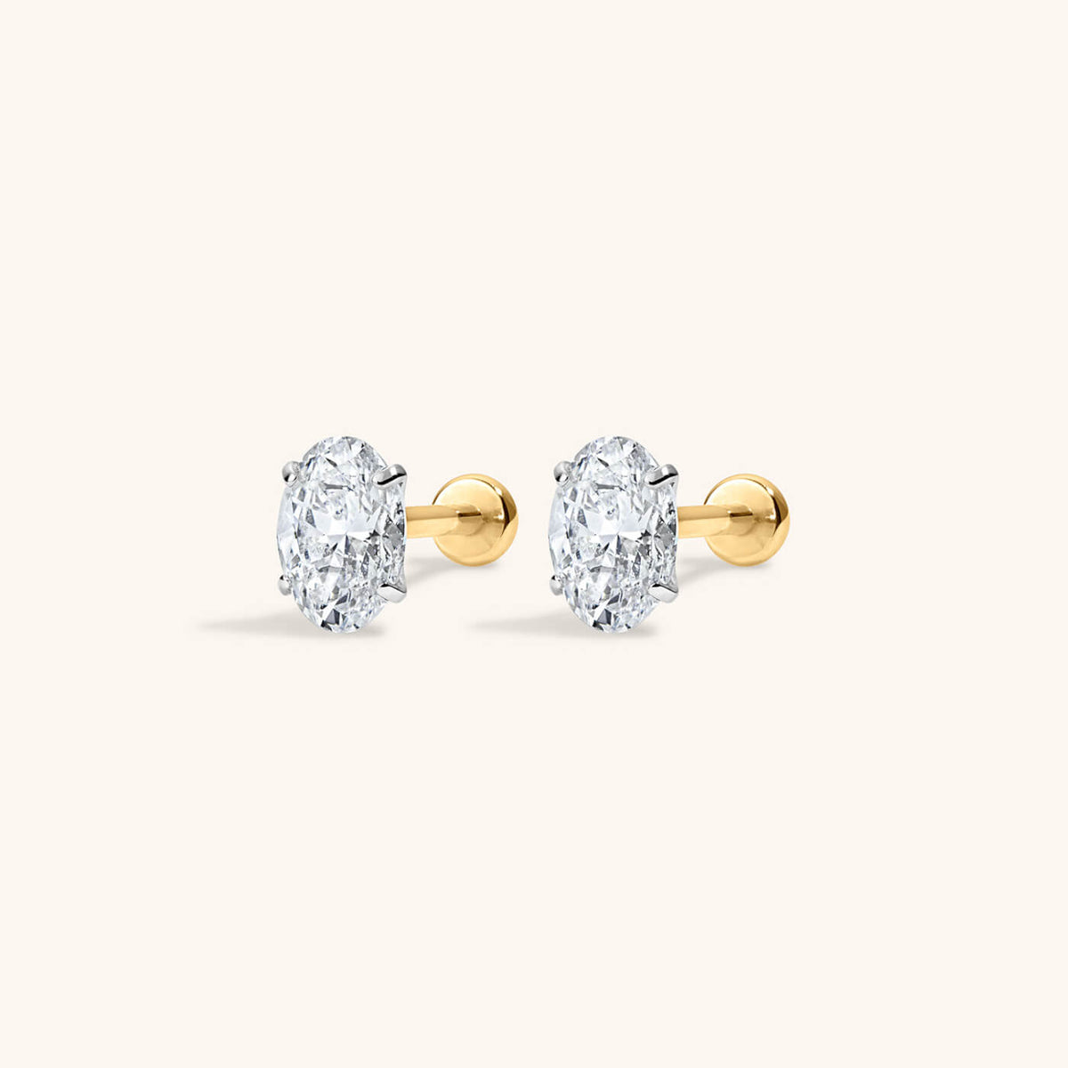 Oval Lab Grown Diamond Nap Earrings