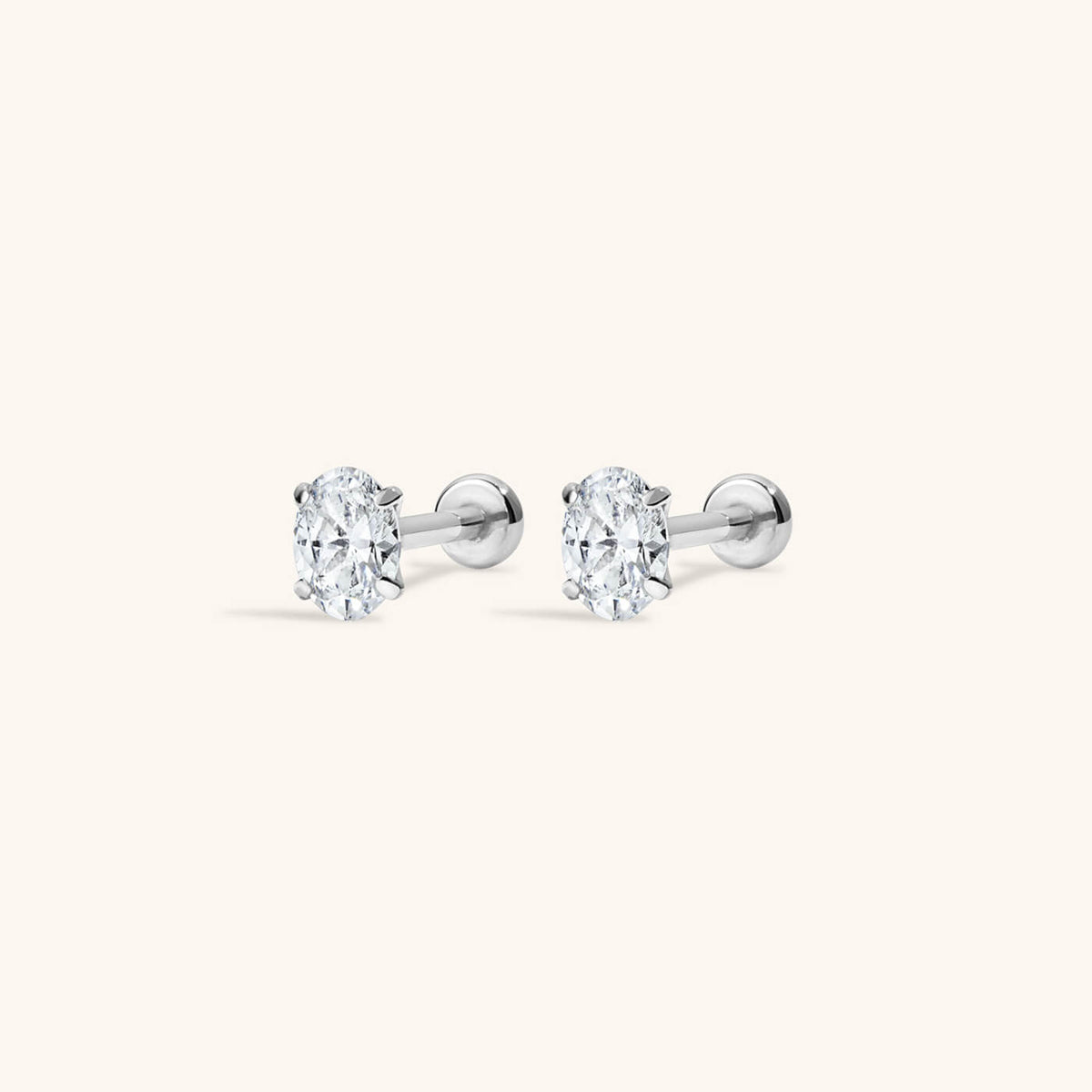 Oval Lab Grown Diamond Nap Earrings