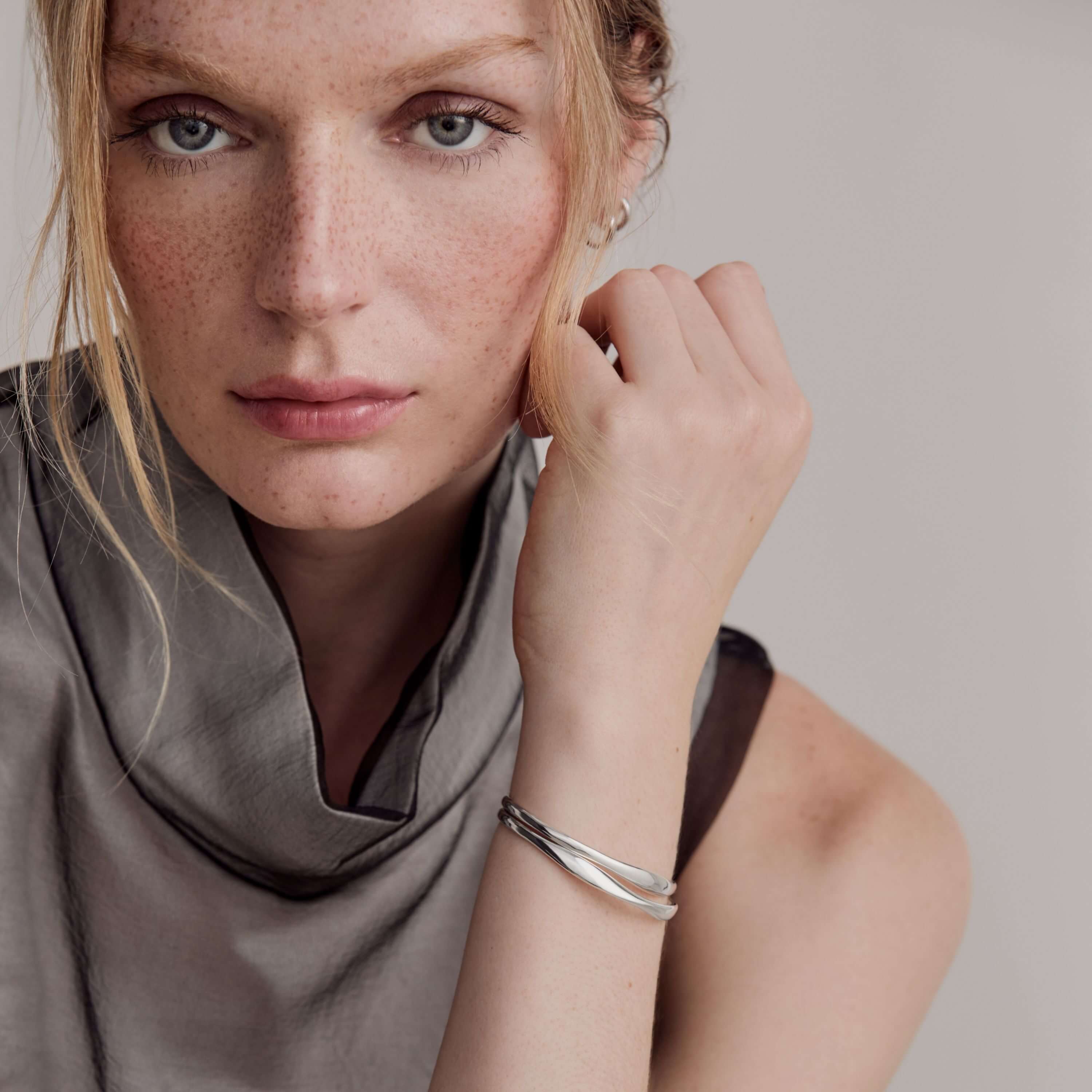 Mobius and Echo Fine Cuff on Model