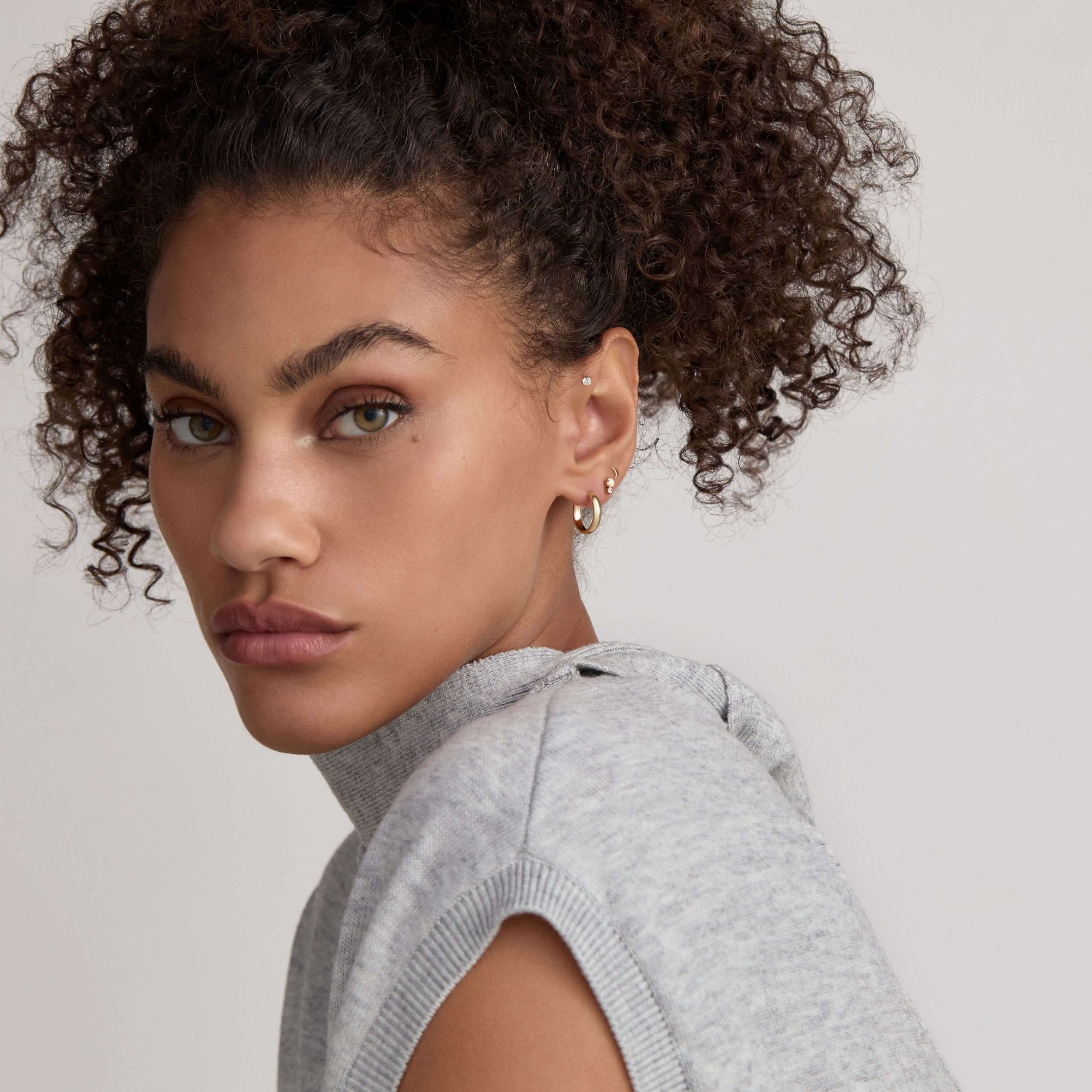Bold Hoops, 14mm with Wish and Hope and Moon Nap Earrings