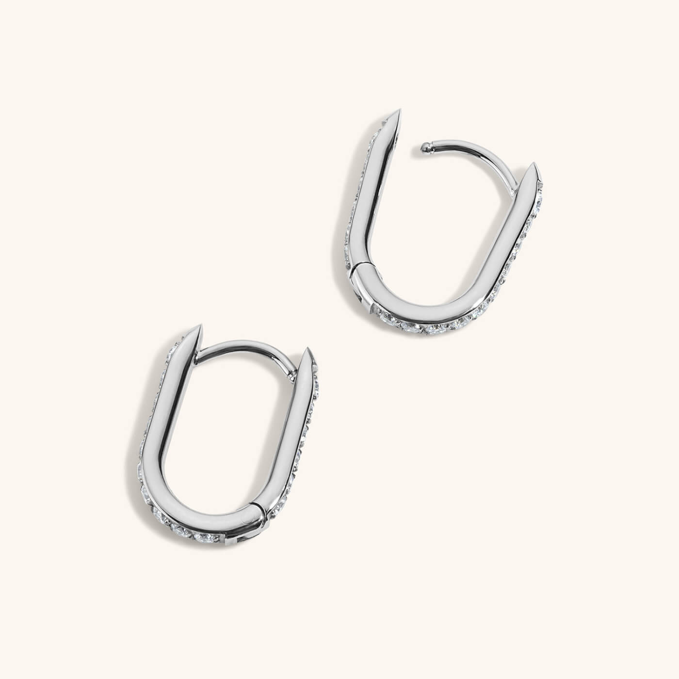 Eternity Baby Halo Oval Hoops - Silver