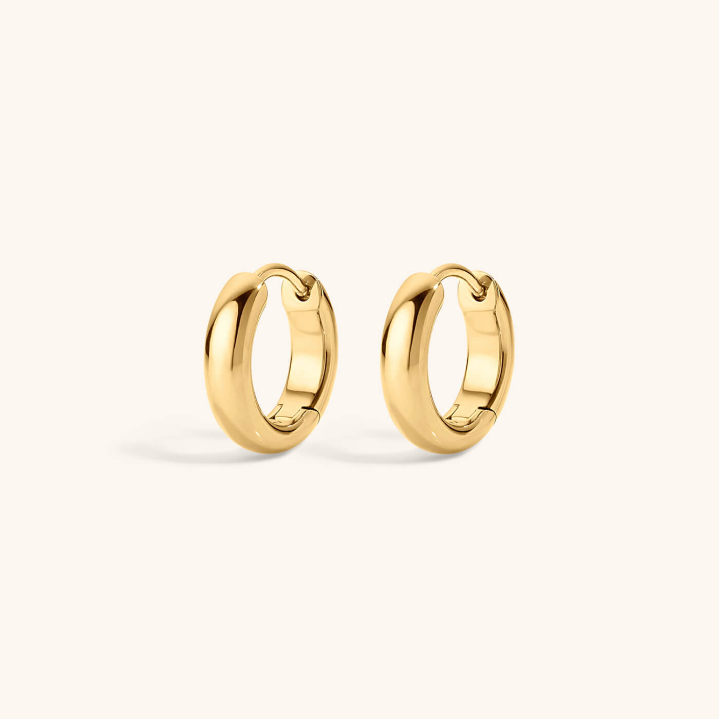 Bold Huggie Hoops in Titanium - Gold