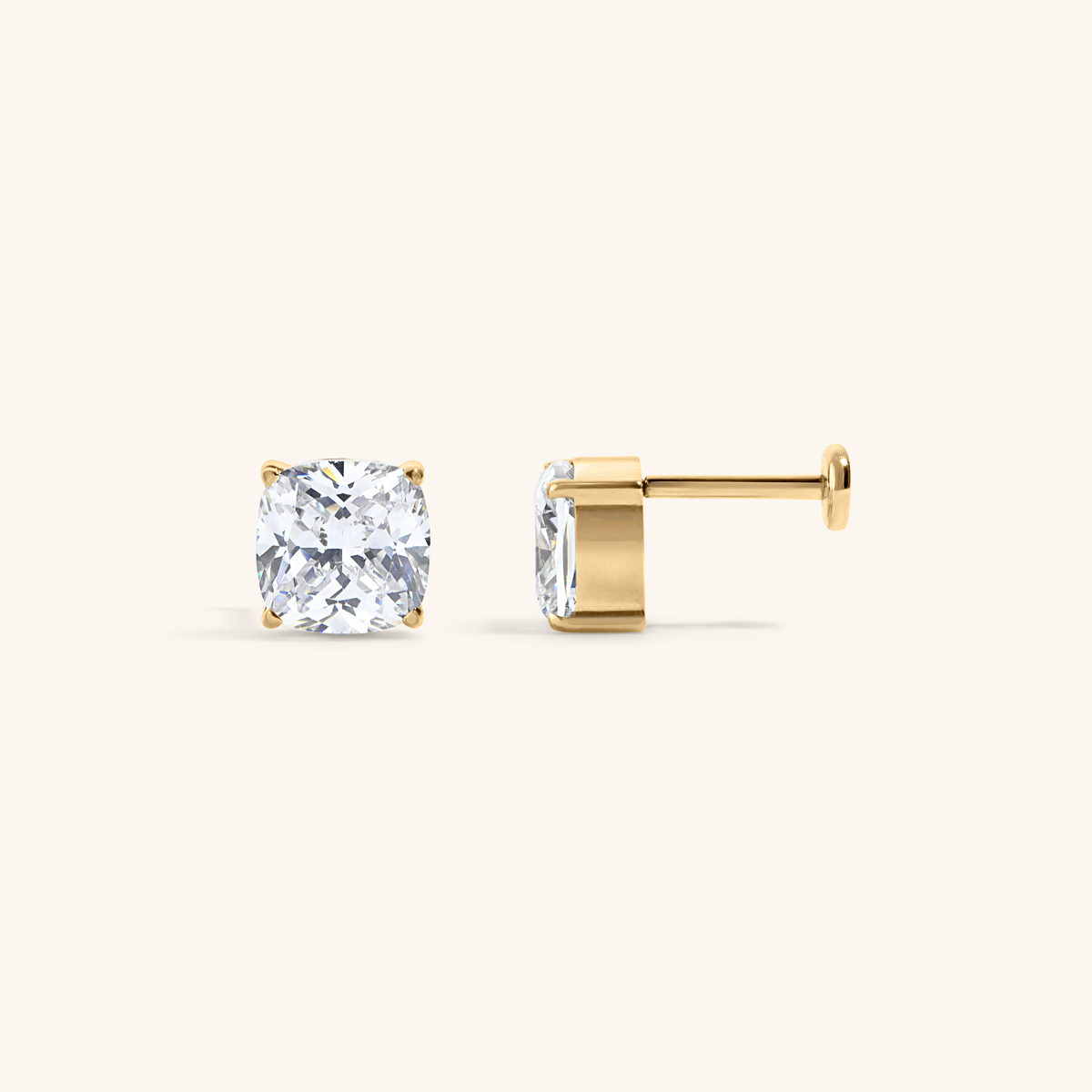 Celestial Crystal Cushion Nap Earrings - Gold