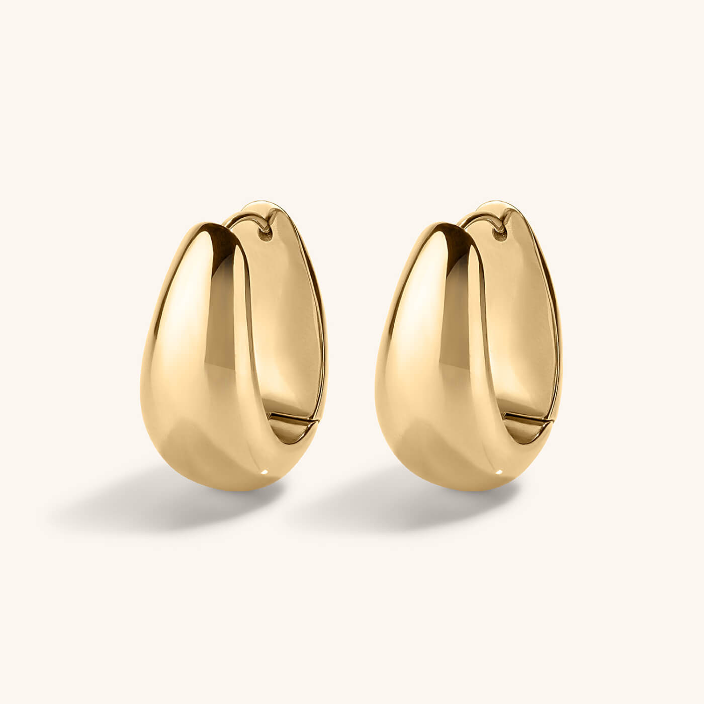 Dewdrop Hoops in Titanium - Gold