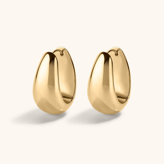 Dewdrop Hoops in Titanium - Gold