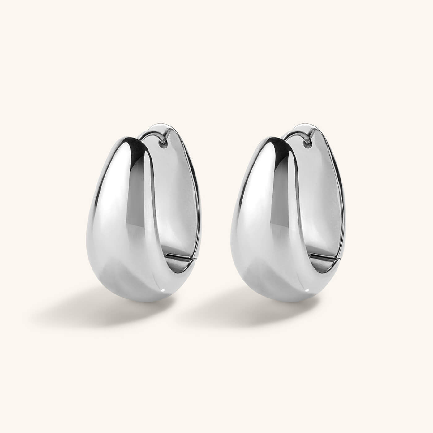 Dewdrop Hoops in Titanium - Silver