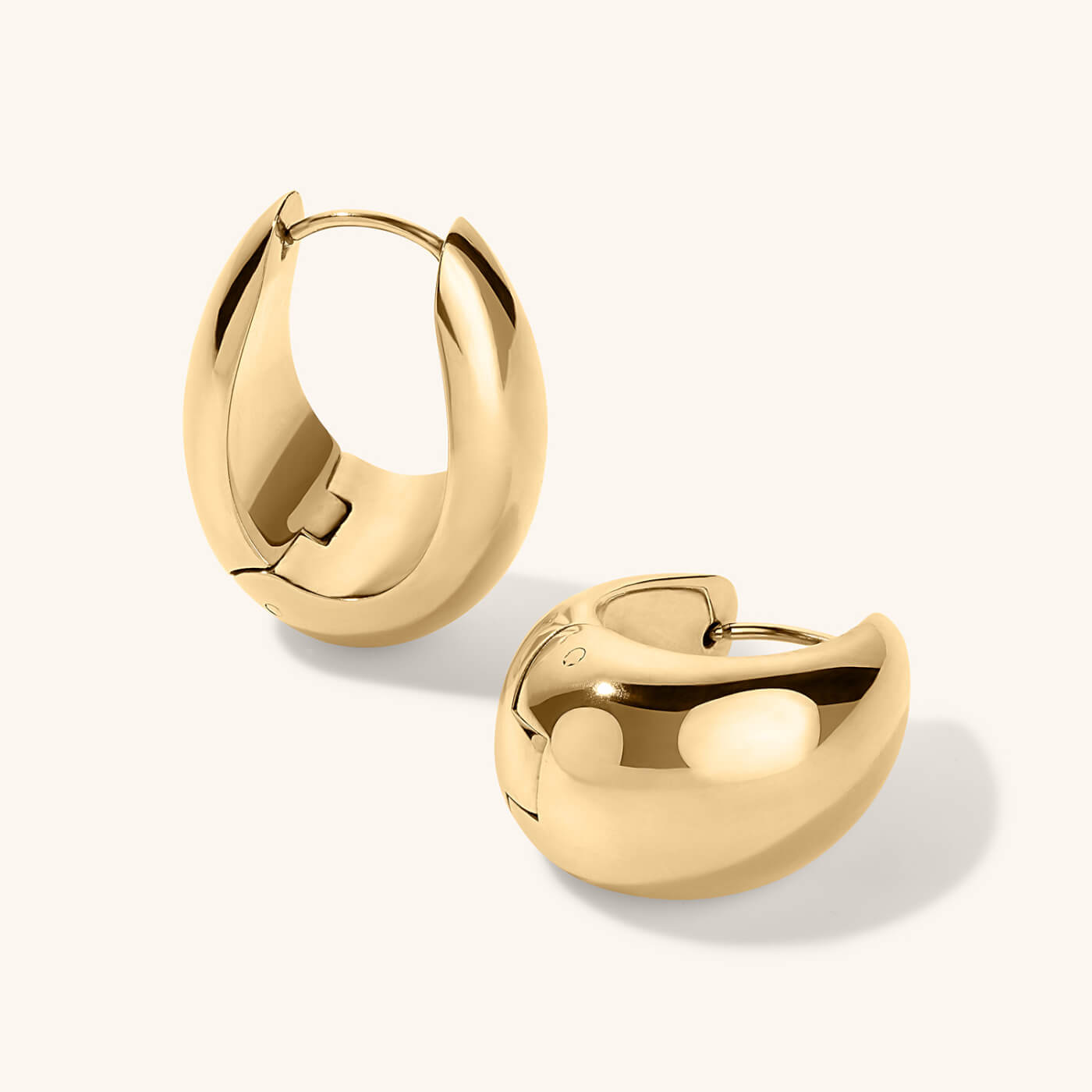 Dewdrop Hoops in Titanium - Gold