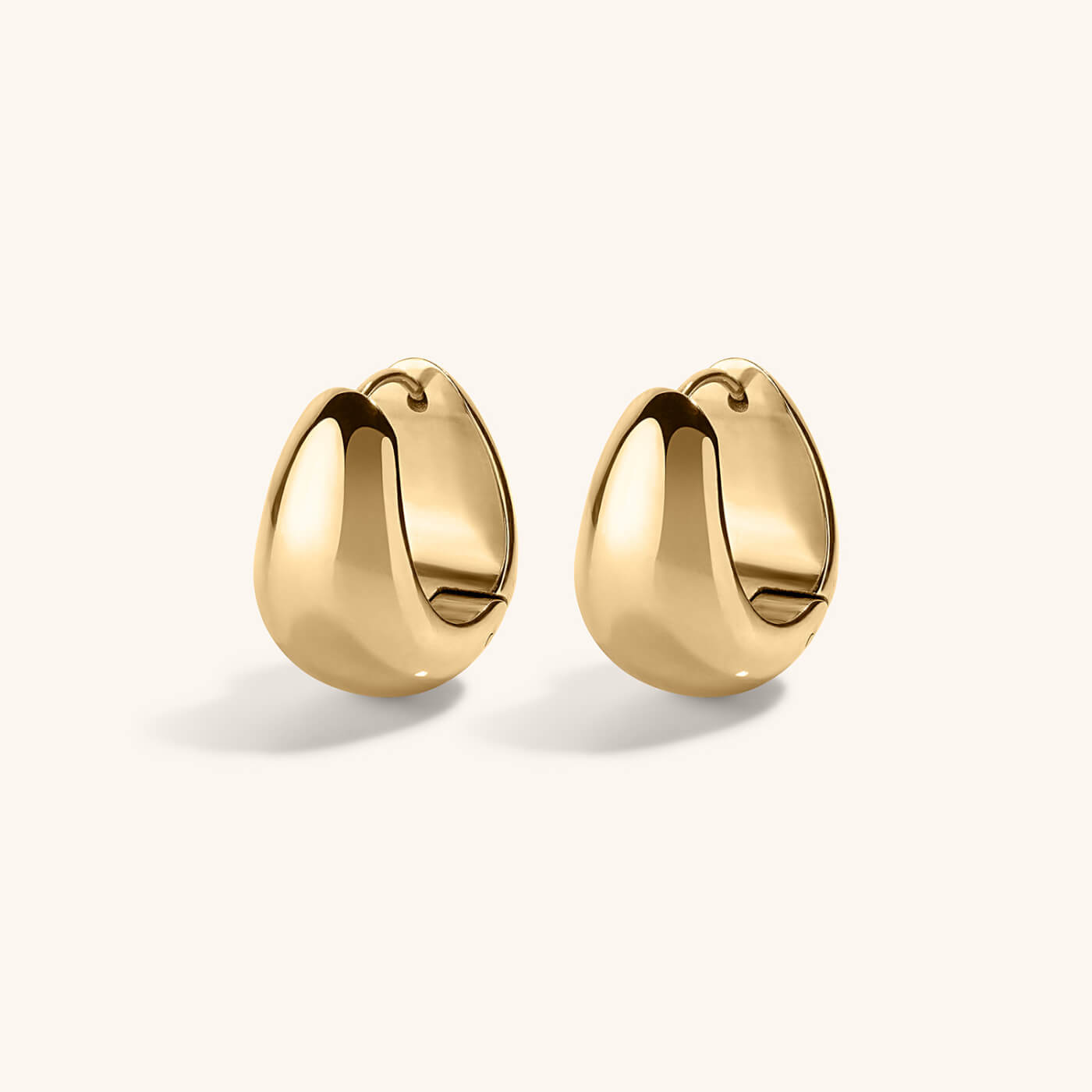 Mini Dewdrop Hoops in Titanium - Gold