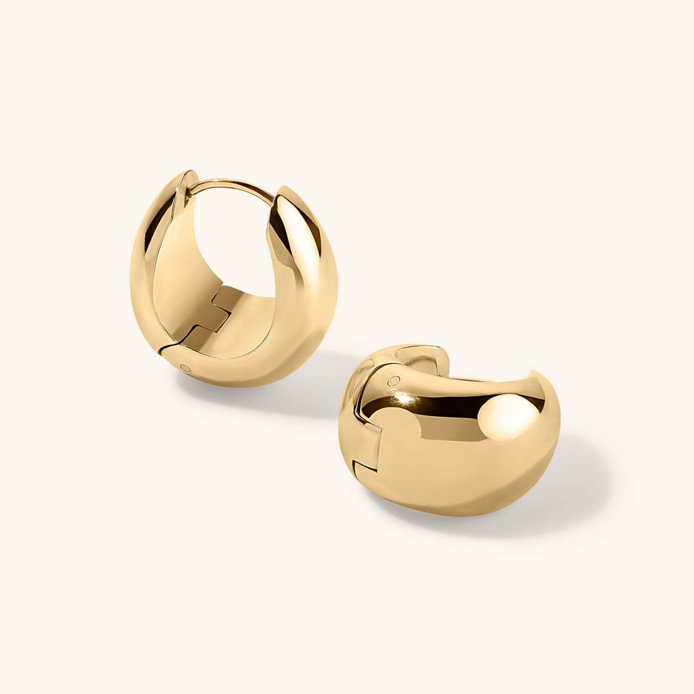 Mini Dewdrop Hoops in Titanium - Gold