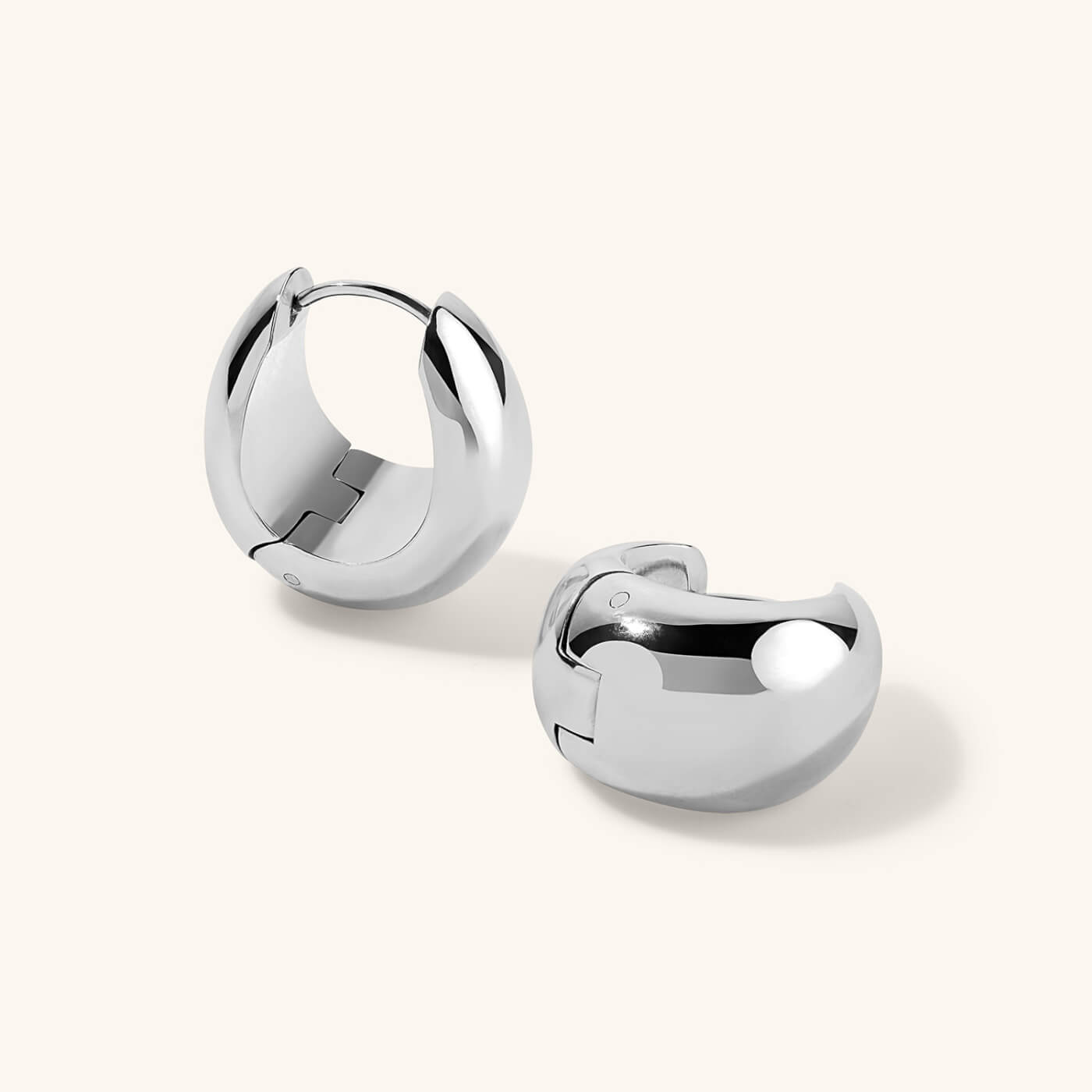 Mini Dewdrop Hoops in Titanium - Silver