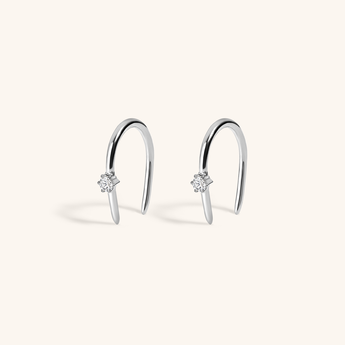Shooting Star Open Hoops (Silver)