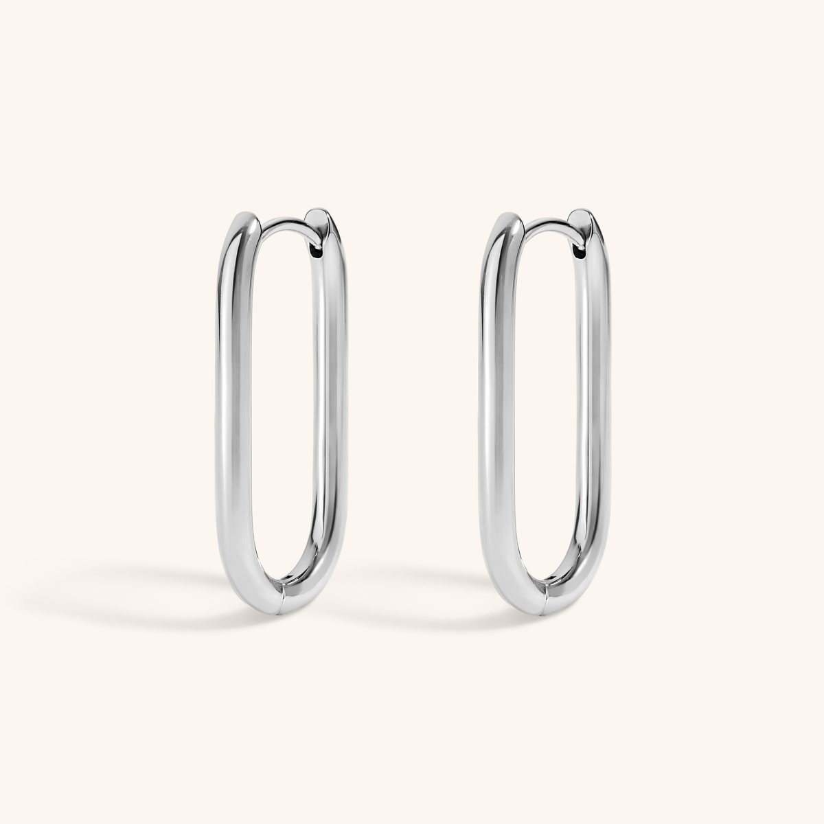 Halo Oval Hoops, 23mm (Silver)