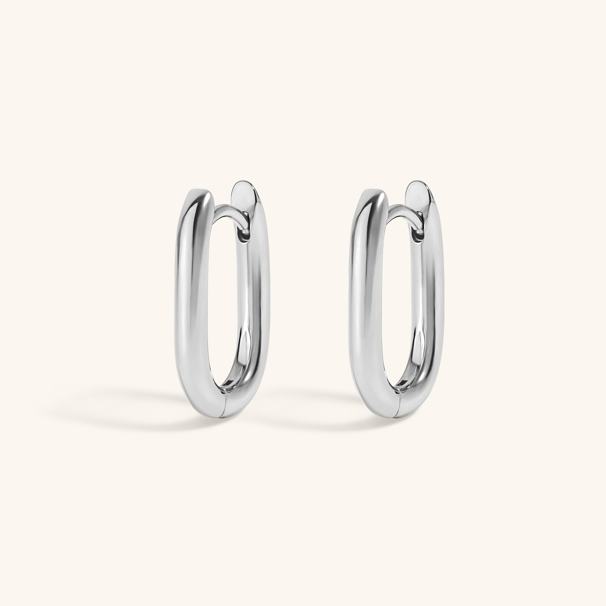 Halo Oval Hoops, 15mm (Silver)