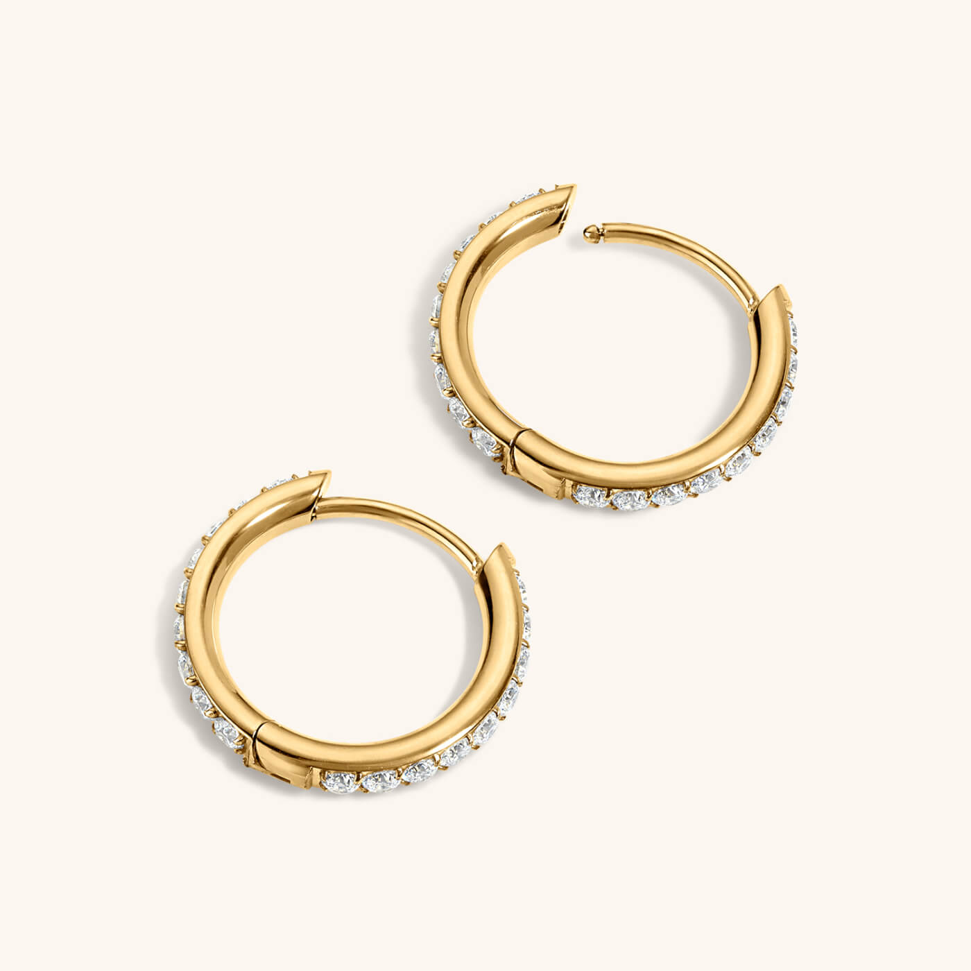 Pave Hoops, 14mm (Gold)