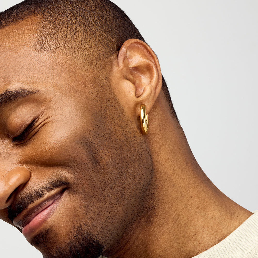 Every Body Hoop in Titanium Gold on model