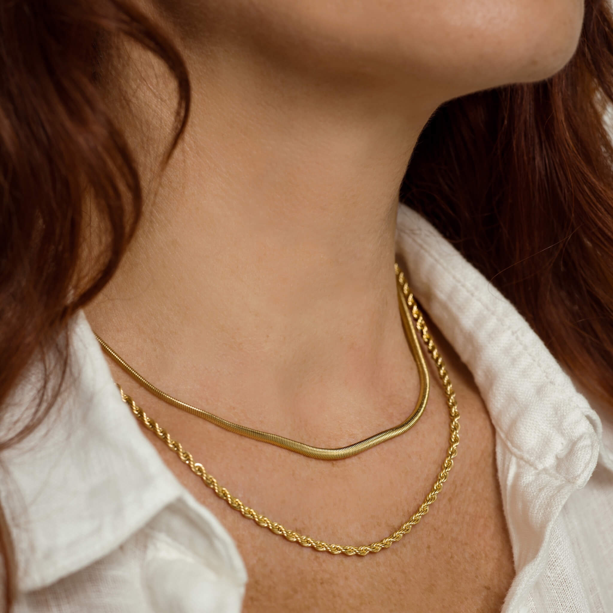 Siren Necklace (Gold) on Model