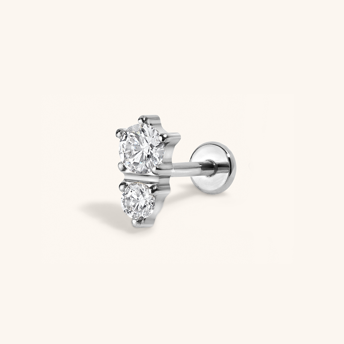 Gaia Push Pin Flat Back Earring (Titanium - Silver)