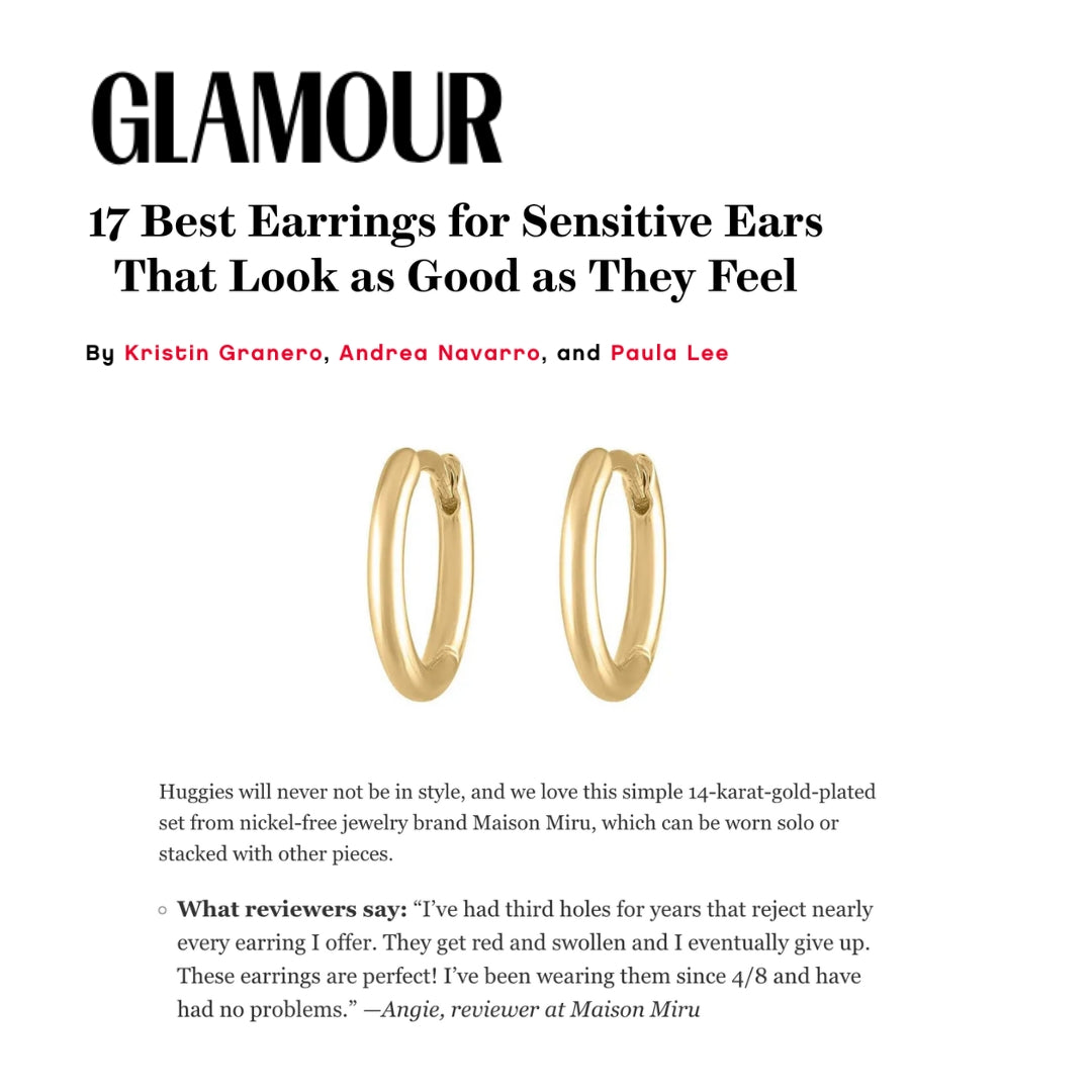 Our Classic Huggie Hoops as seen on Glamour