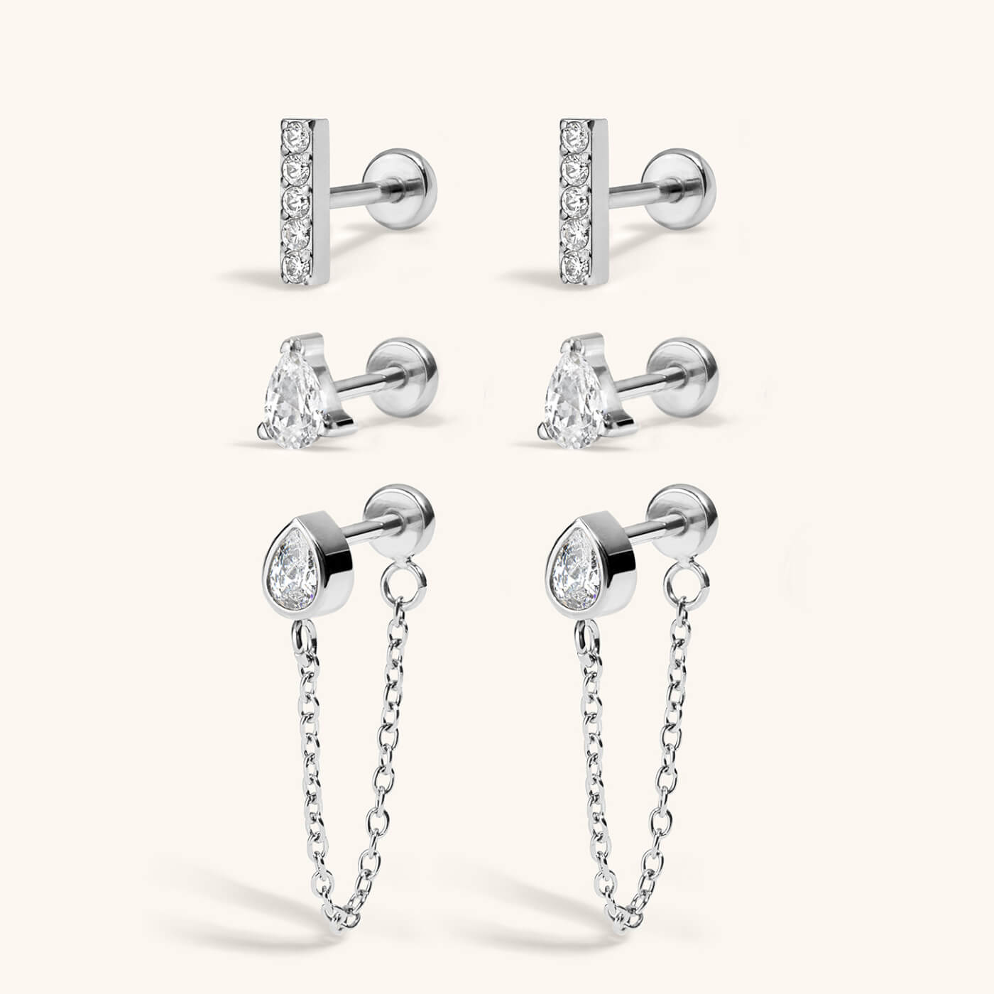 Iconic Nap Earrings Trio - Silver