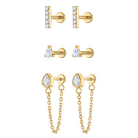 Iconic Nap Earrings Trio in Gold