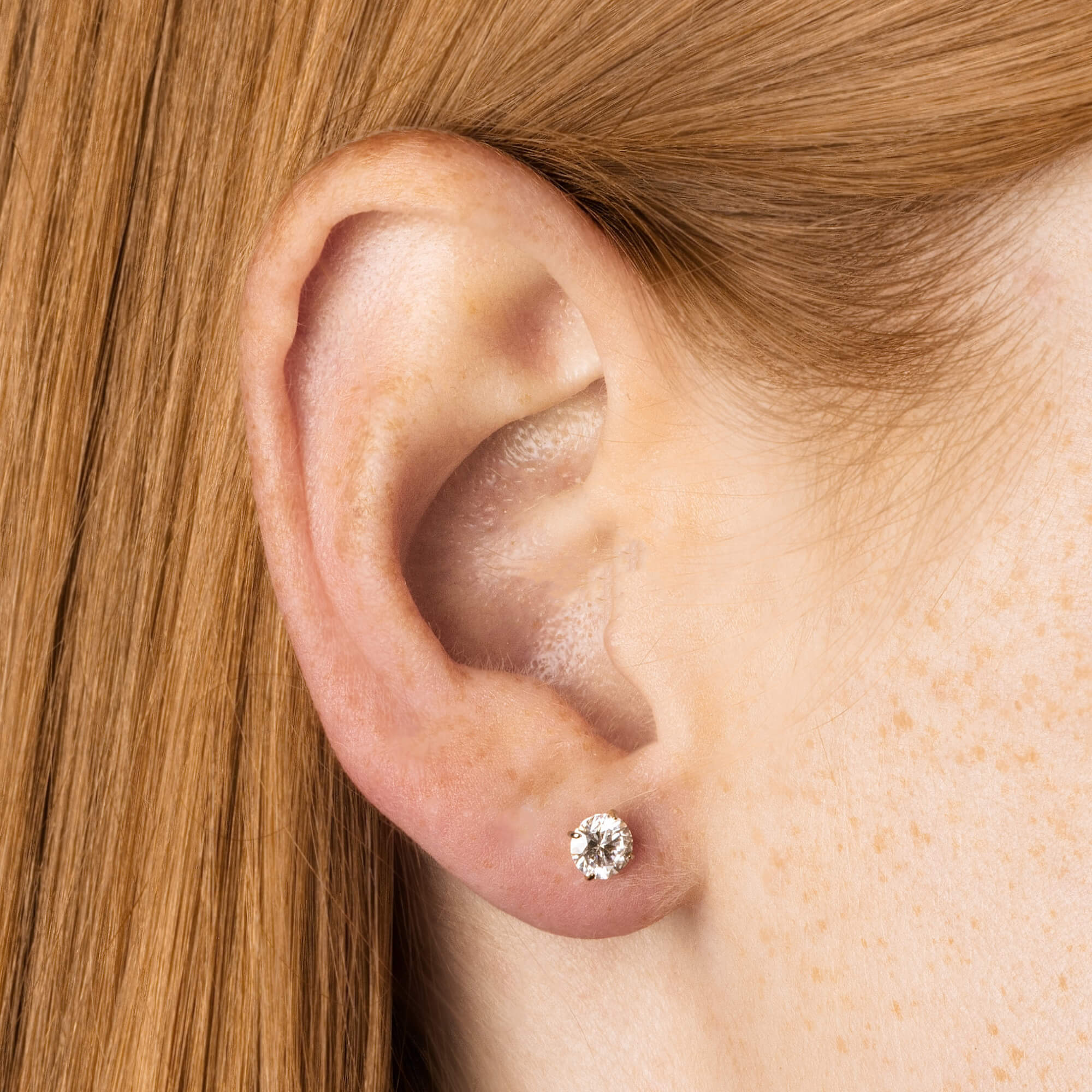 Lab Grown Diamond Nap Earrings - Gold - 1.00 TCW on model