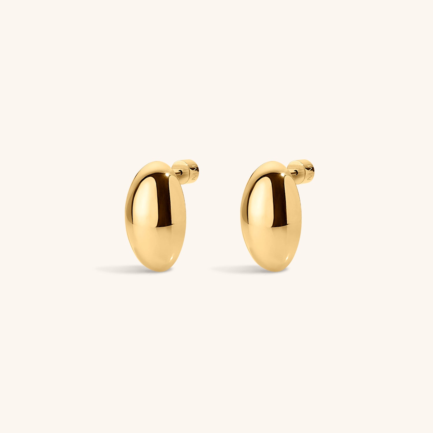 Large Oval Studs in Gold