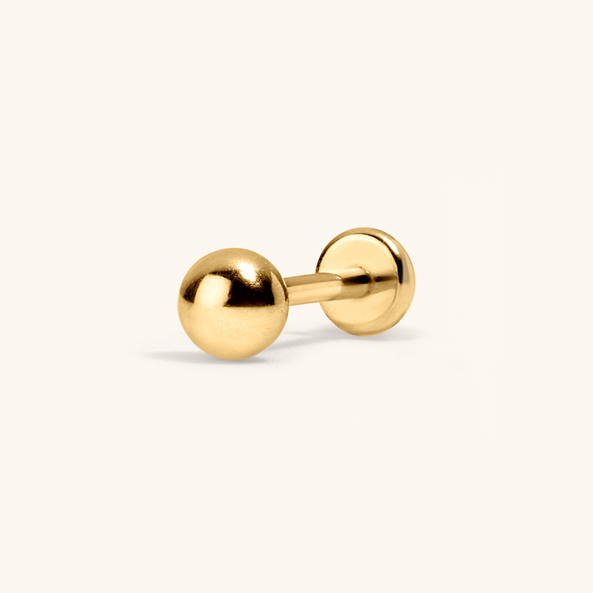 Sphere Push Pin Flat Back Earring (Titanium - Gold)