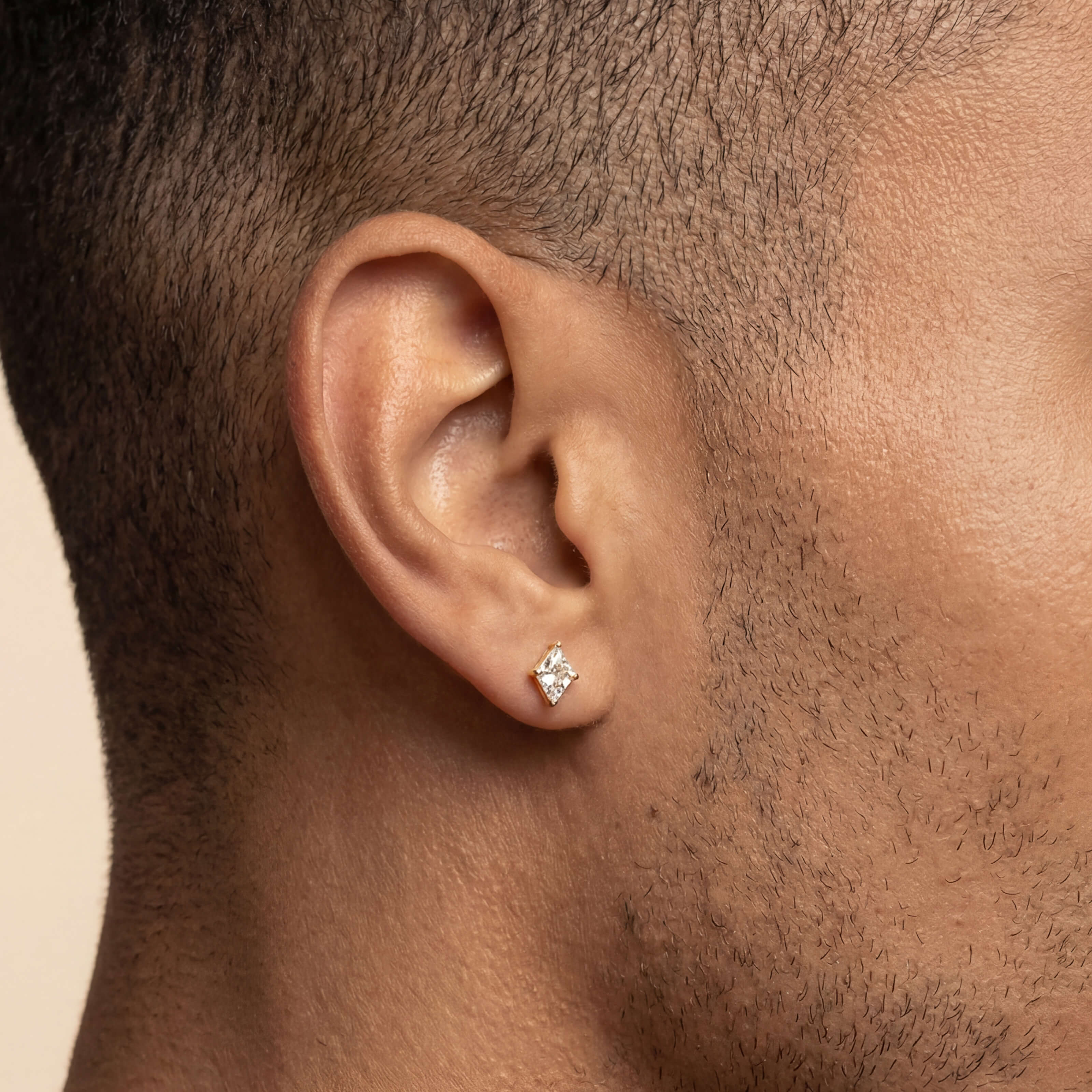 Celestial Crystal Lozenge Nap Earrings - Gold on Model