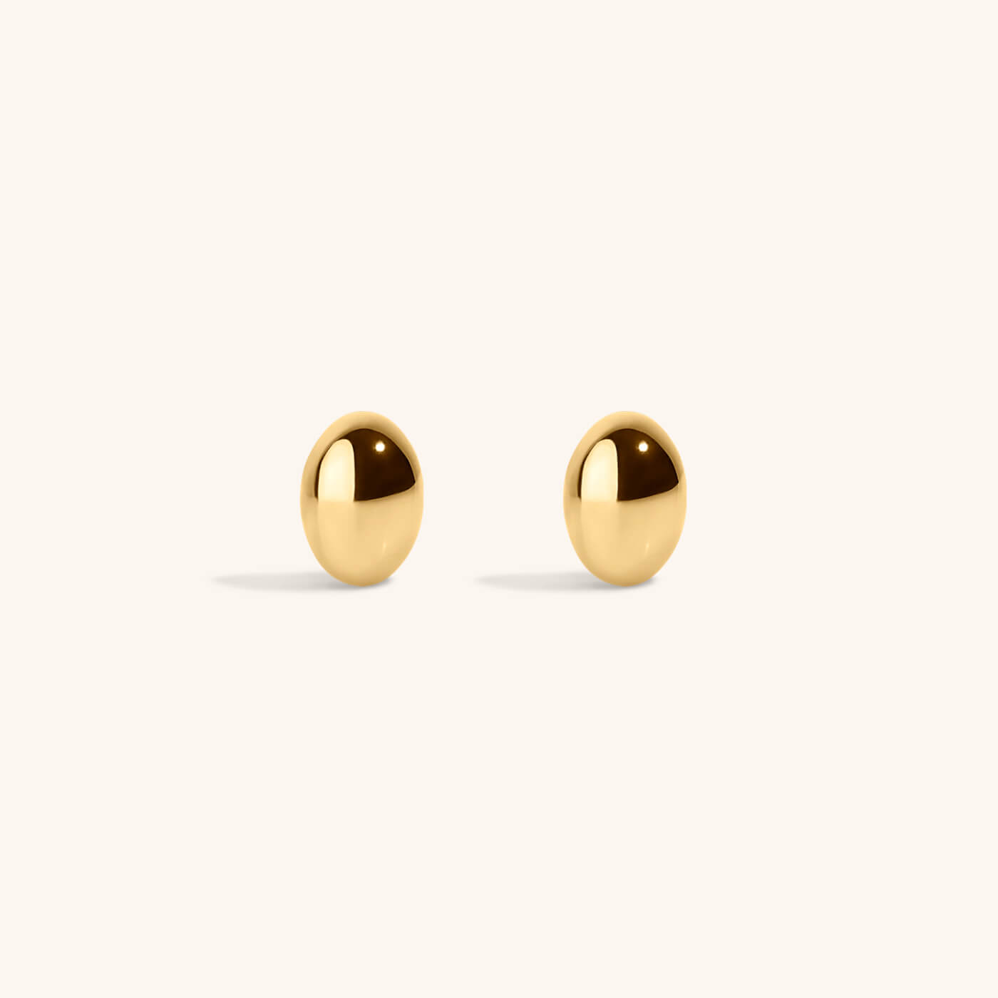 Oval Studs in Titanium - Gold