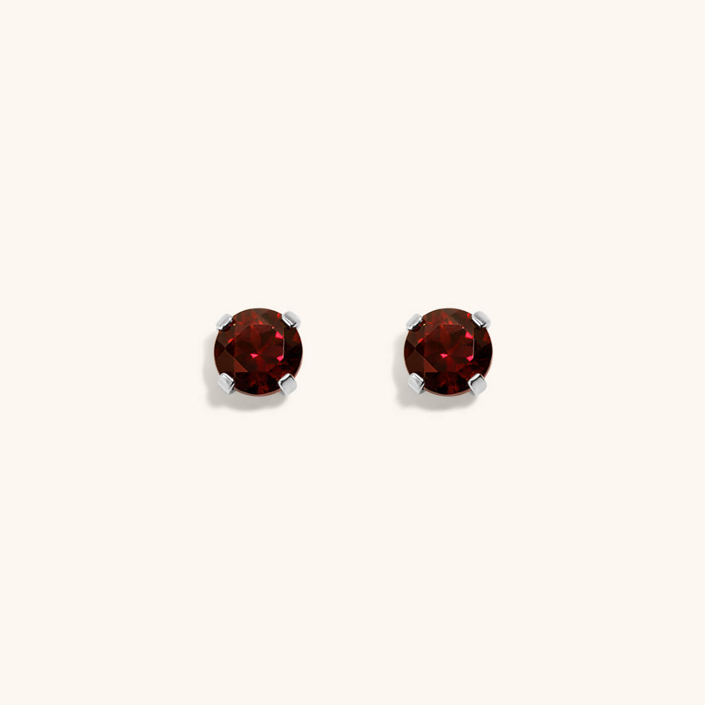 Garnet Nap Earrings (Silver)