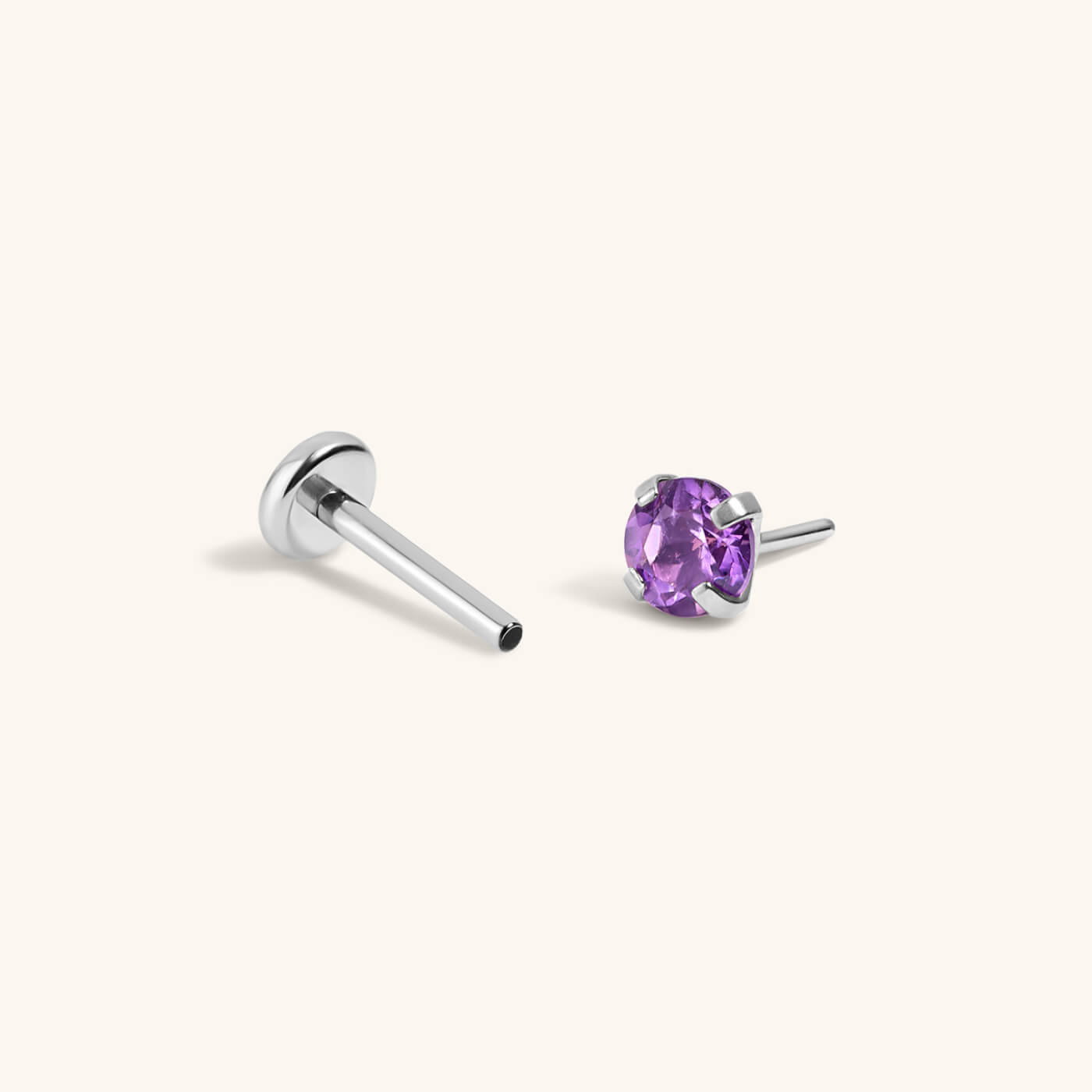 Amethyst Nap Earrings (Silver)