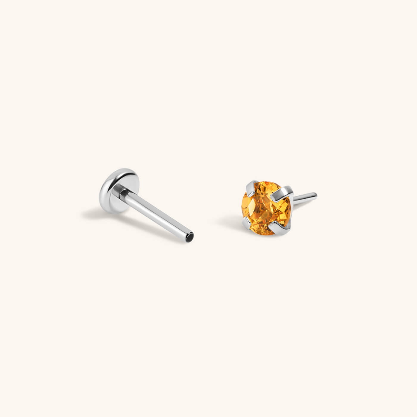 Citrine Nap Earrings (Silver)