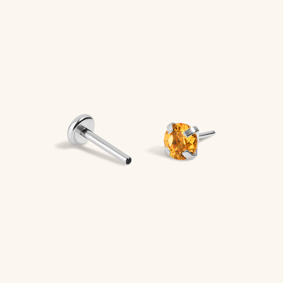 Citrine Nap Earrings (Silver)