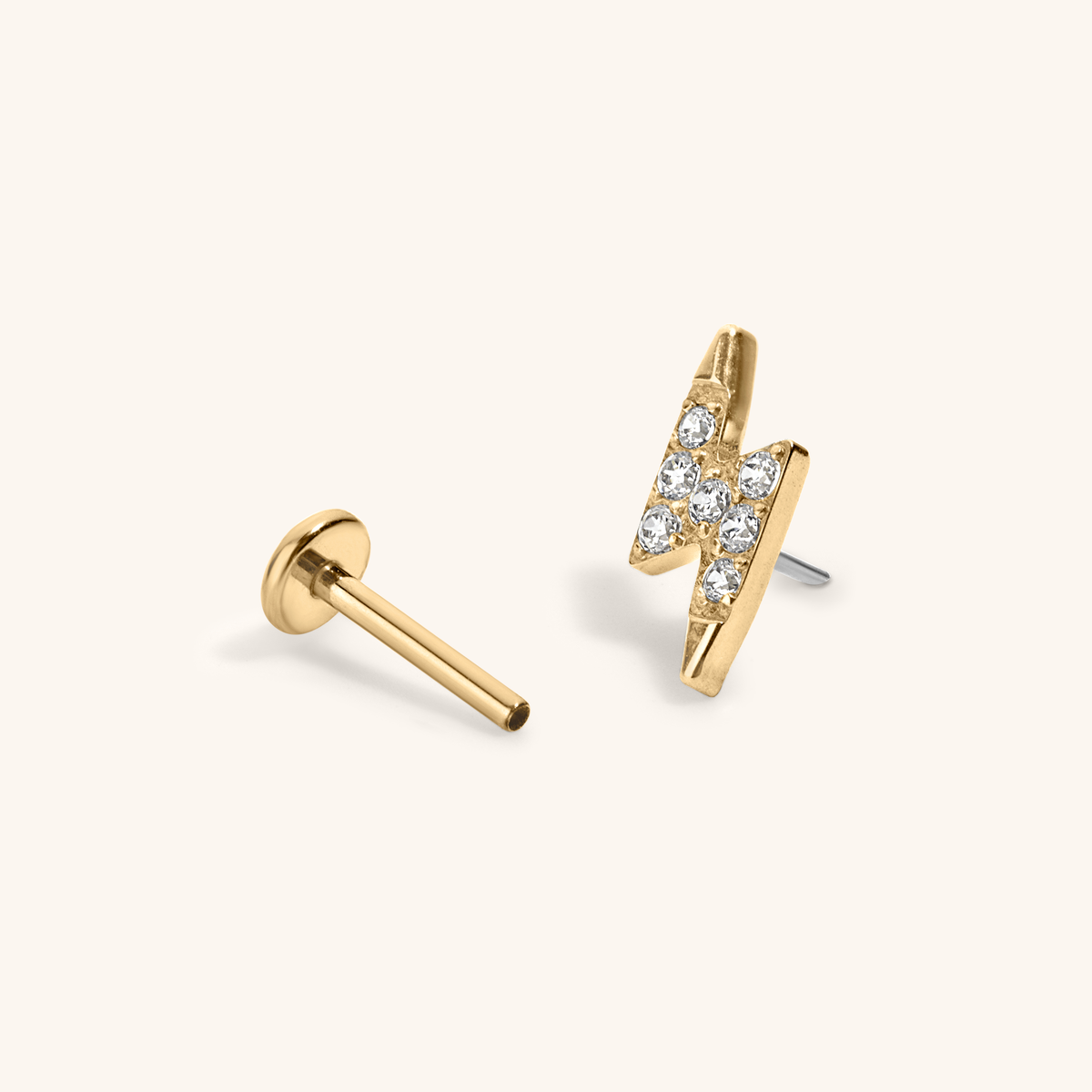 Pave Lightning Nap Earrings (Gold)