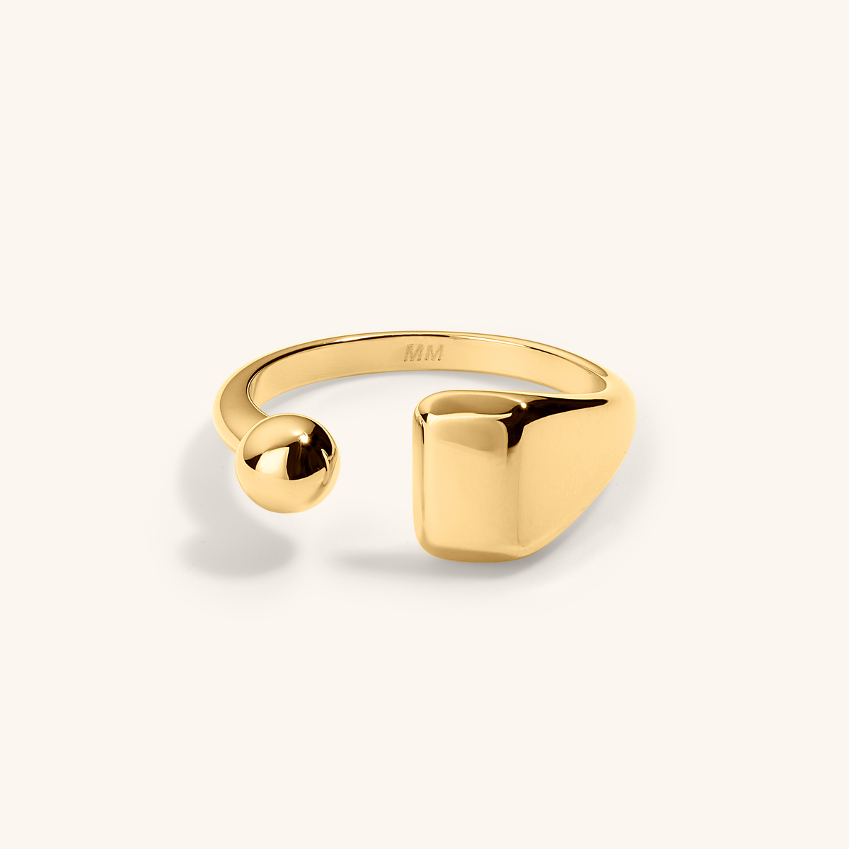 Floating Orb Signet Ring (Gold)
