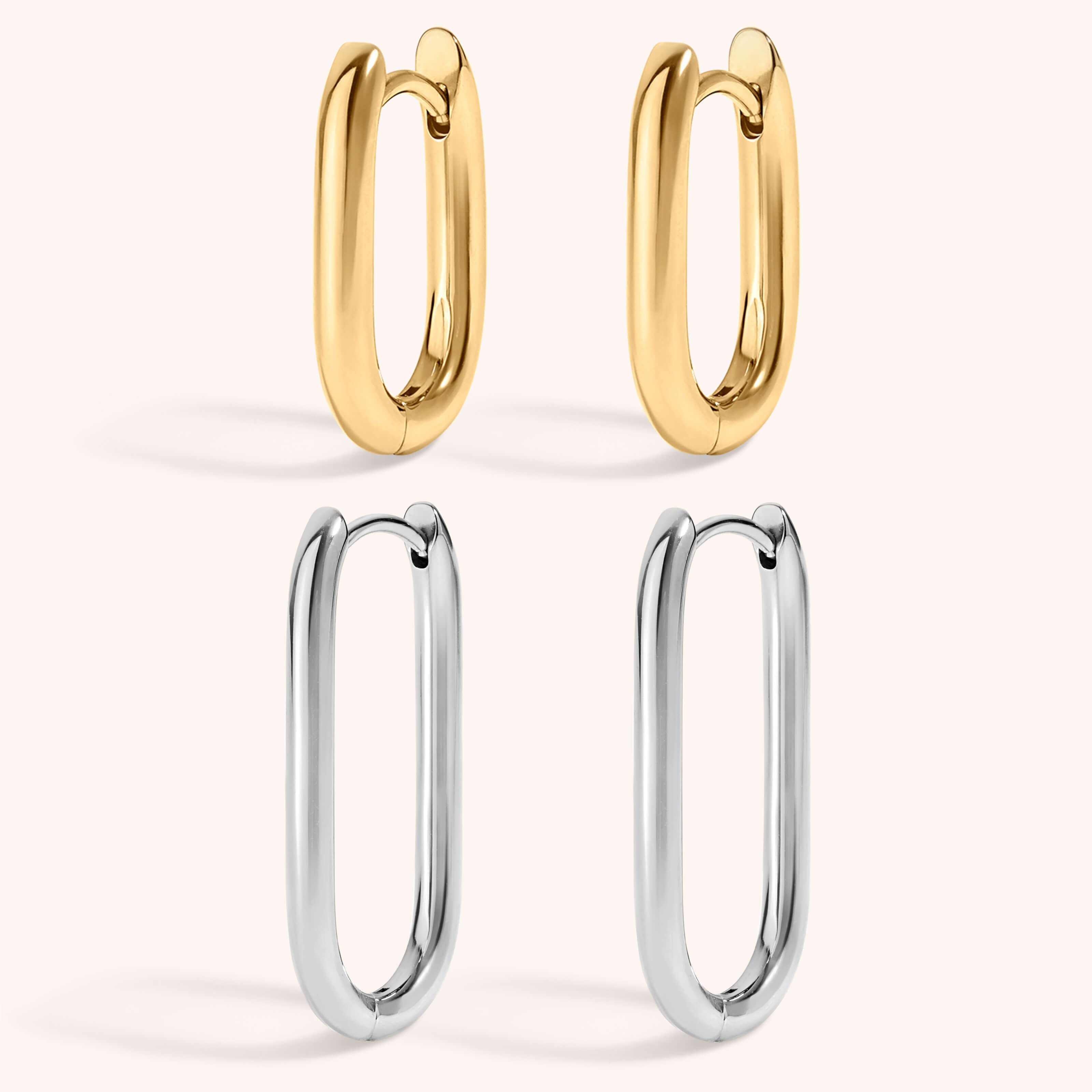 Signature Hoop Duo - Halo Oval Hoops 15mm and 23mm Mixed