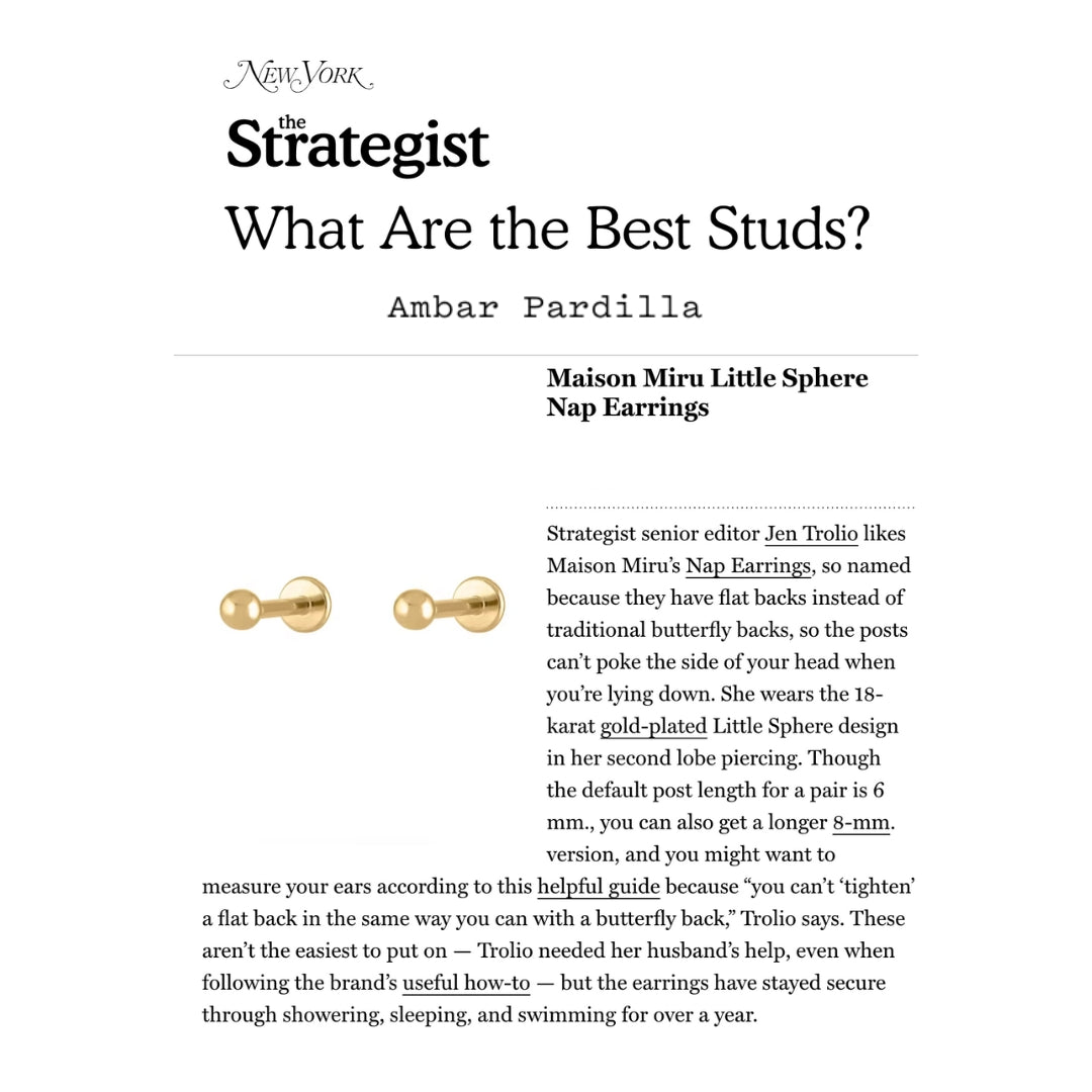 Our Little Sphere Nap Earrings as seen on The Strategist