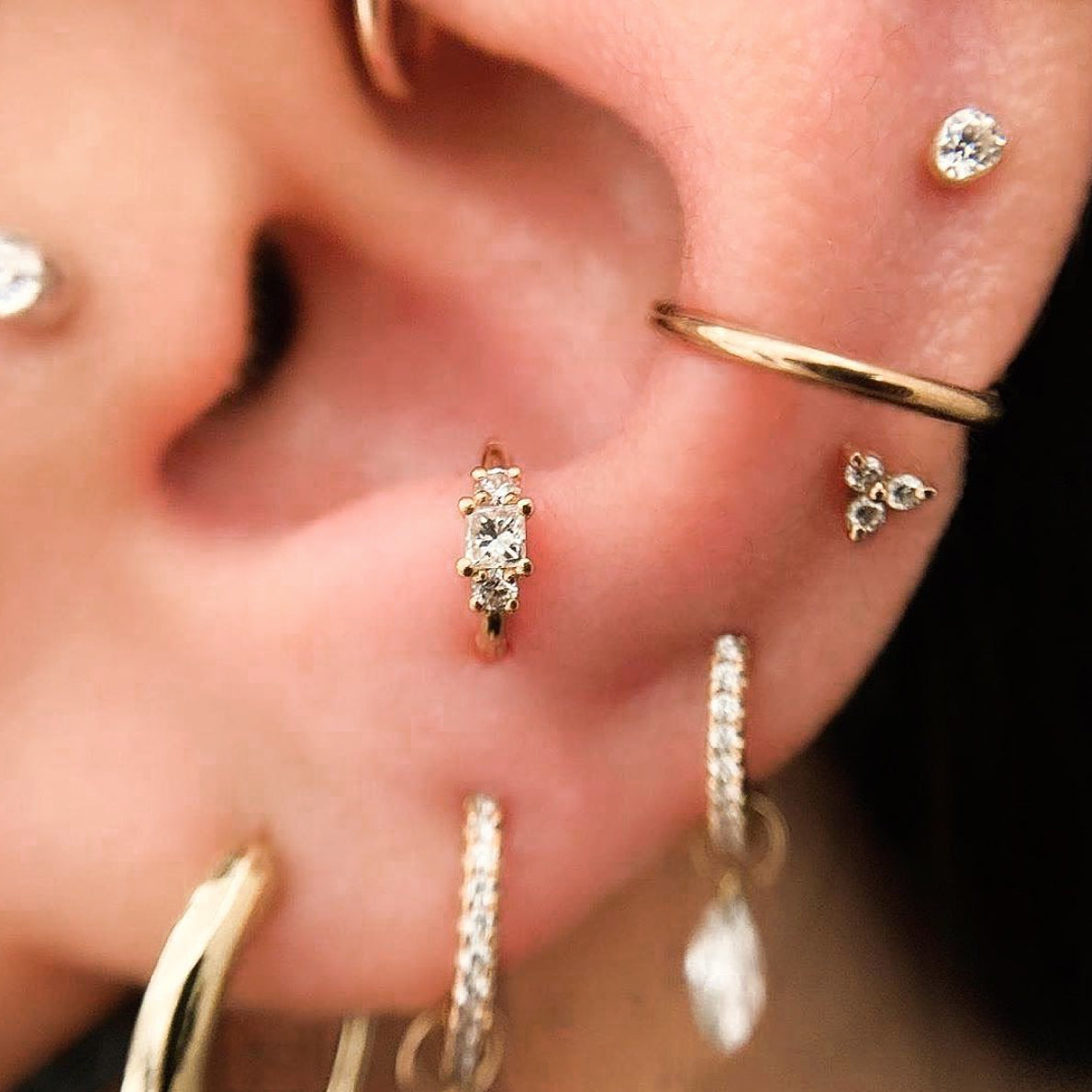 Anti-Tragus piercing inspiration - stands out in complex style