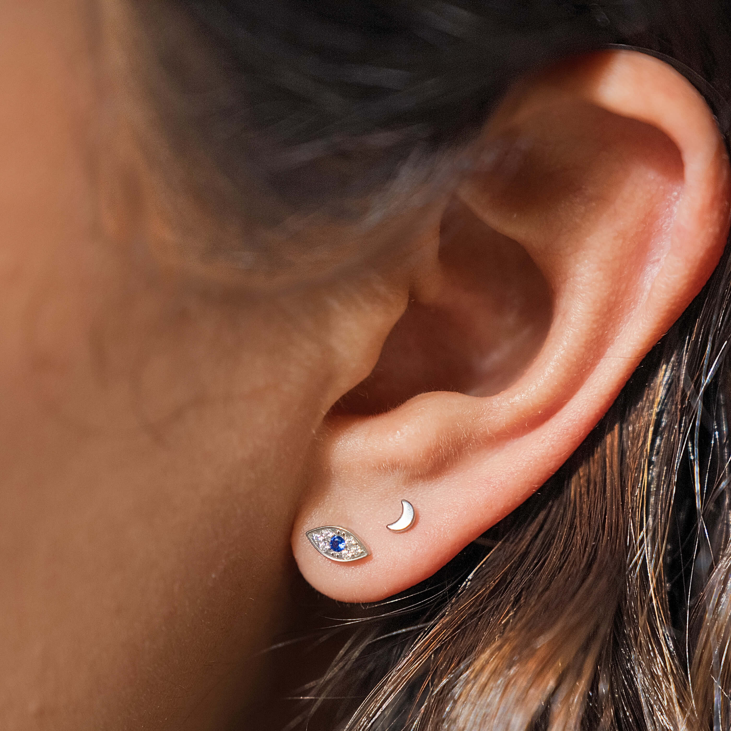 Cosmic Nap Earrings Duo on model