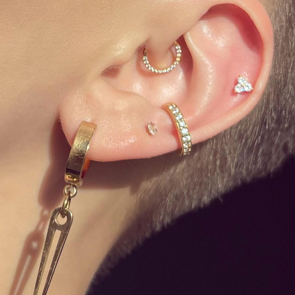 Daith piercing inspiration - Crystal Trinity Threaded Flat Back