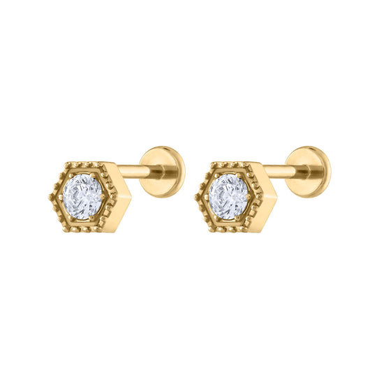 Deco Nap Earrings in Gold