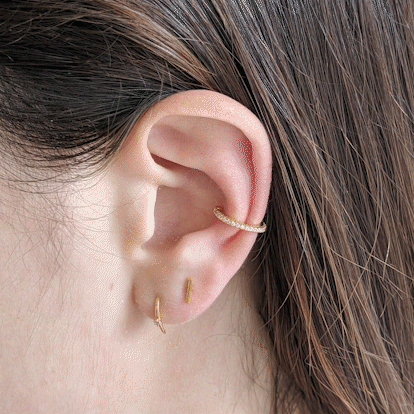 How to wear the Eternity Ear Cuff, animated loop
